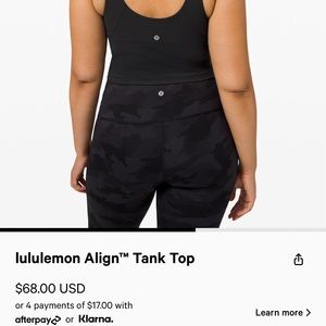Lululemon black Aline Tank Top